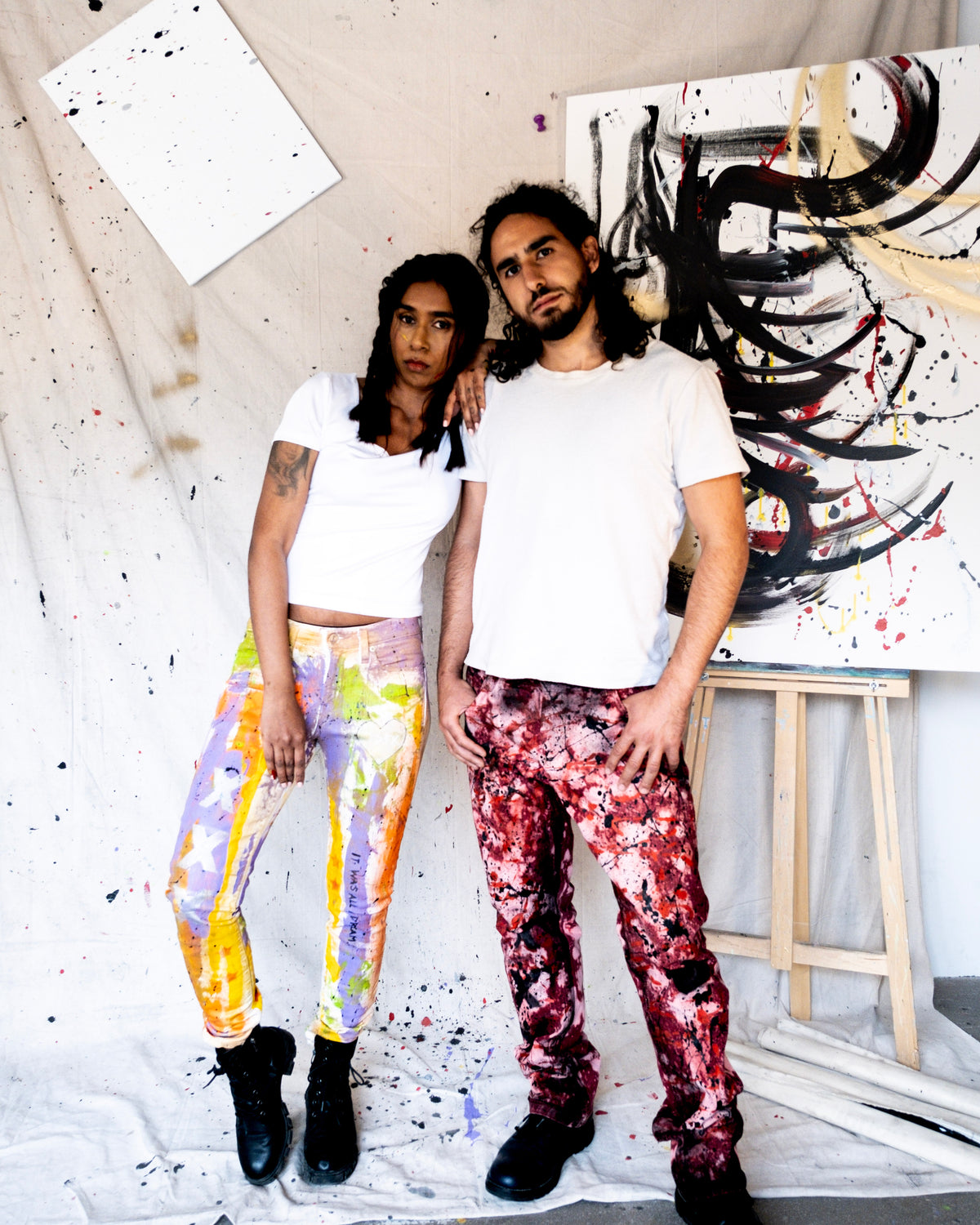 IDFK Rainbow Heart Jeans