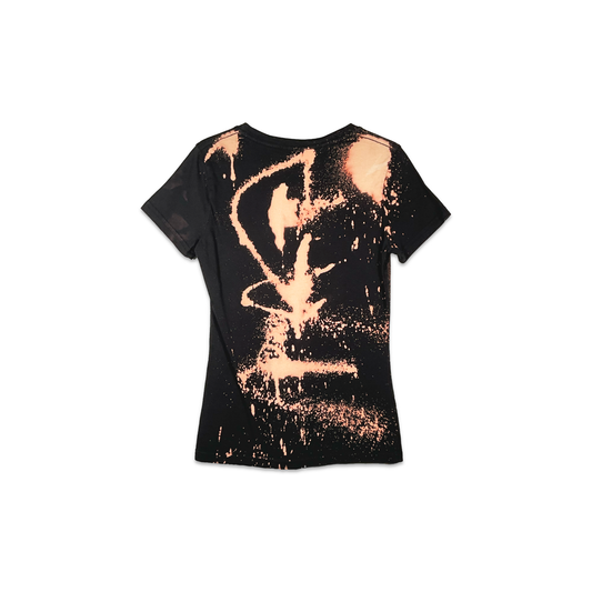 Dammit! Mandarin Splashed Bleach Black Tee