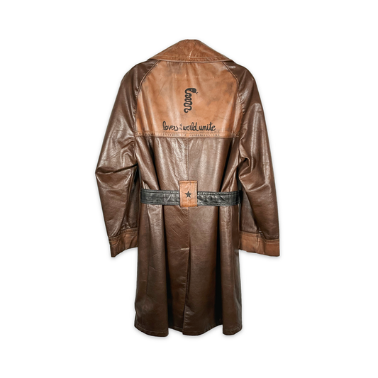 IDFK Lovers of the World Leather Trench Coat