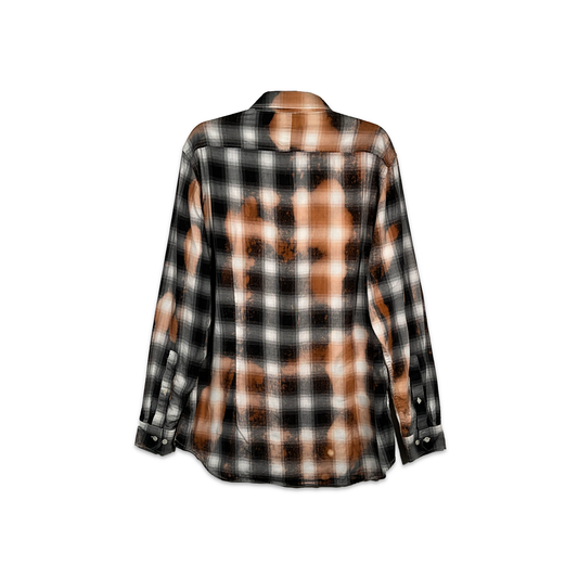 Damn! Splash Splash Mandarin Checkered Bleached Shirt
