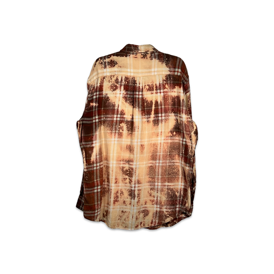 Awesome! Fired-Up Mandarin Bleached Flannel Shirt