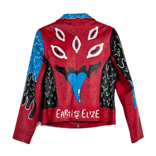 Space Cadet Hand Painted 'Red Venom' Leather Jacket