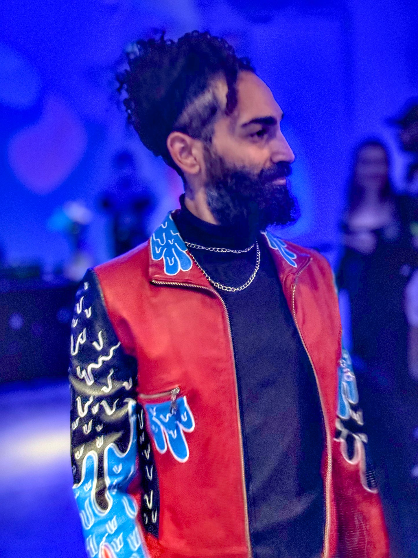 Space Cadet Hand Painted 'Red Venom' Leather Jacket