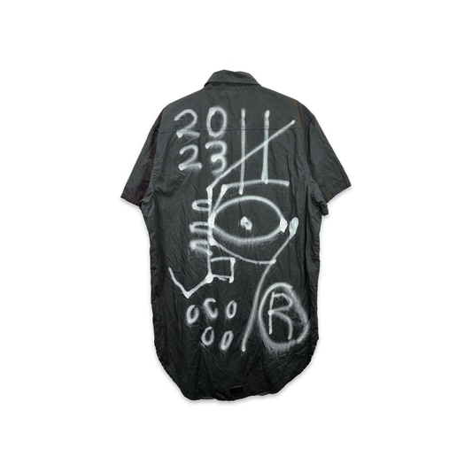 Black Short Sleeve Button Up