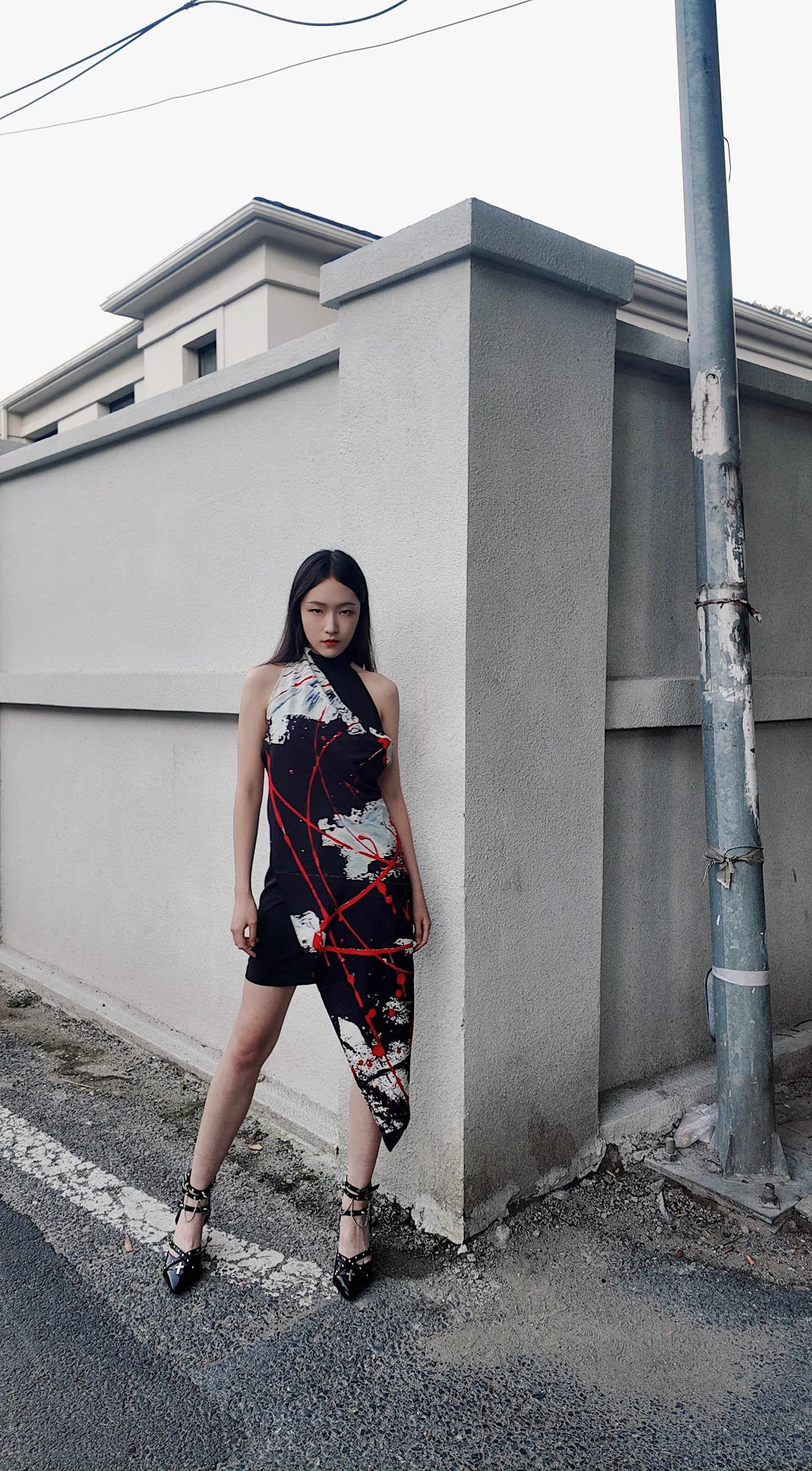 IDFK x JUMA - love u forever Short Wrap Halter Dress (Light)