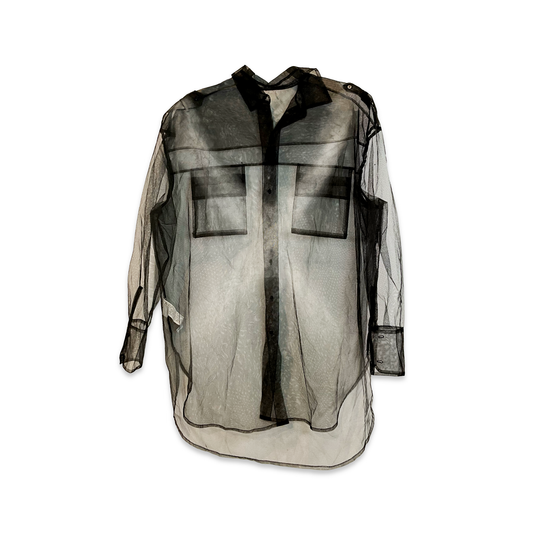X-Marked Black Net Shirt-dress