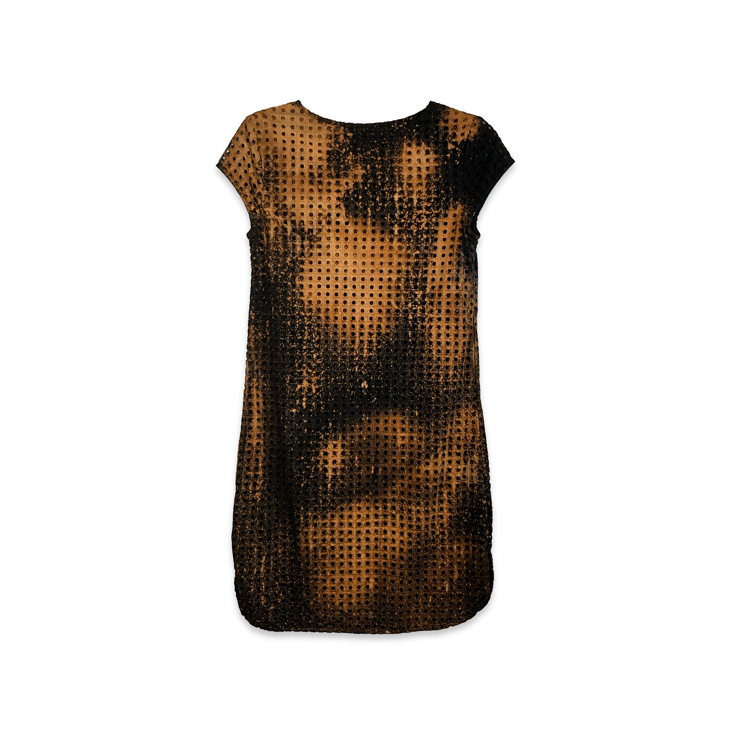 Bleached Mesh Cap-Sleeves Dress