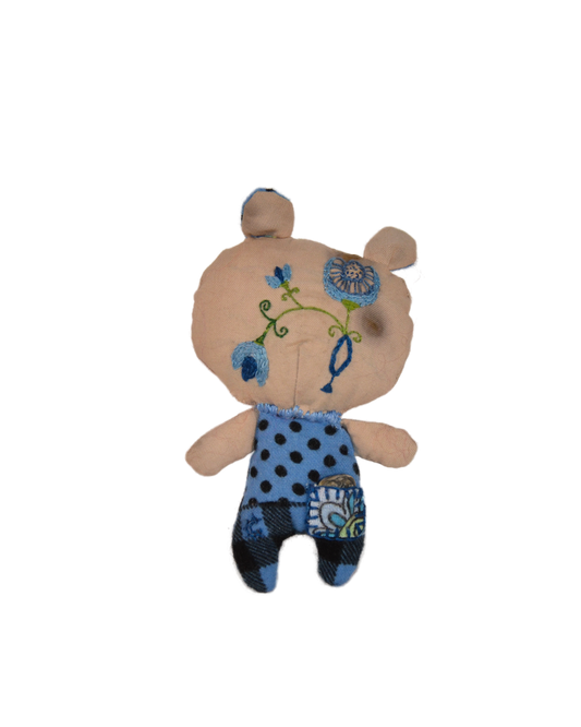 Blue Polka Dot Pig by the Fibre Frog