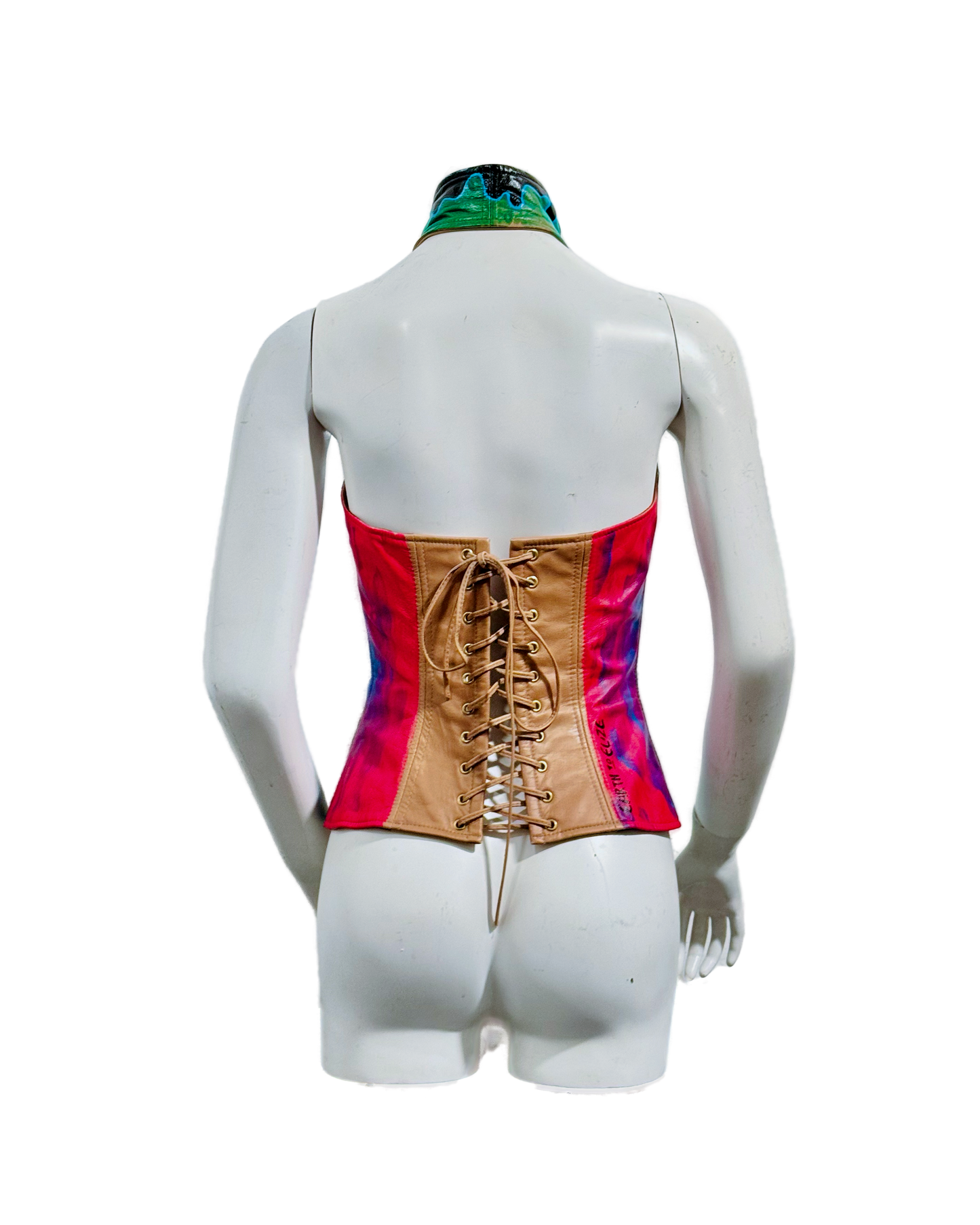 Space Cadet Hand Painted 'Nebula Waves' Leather Corset