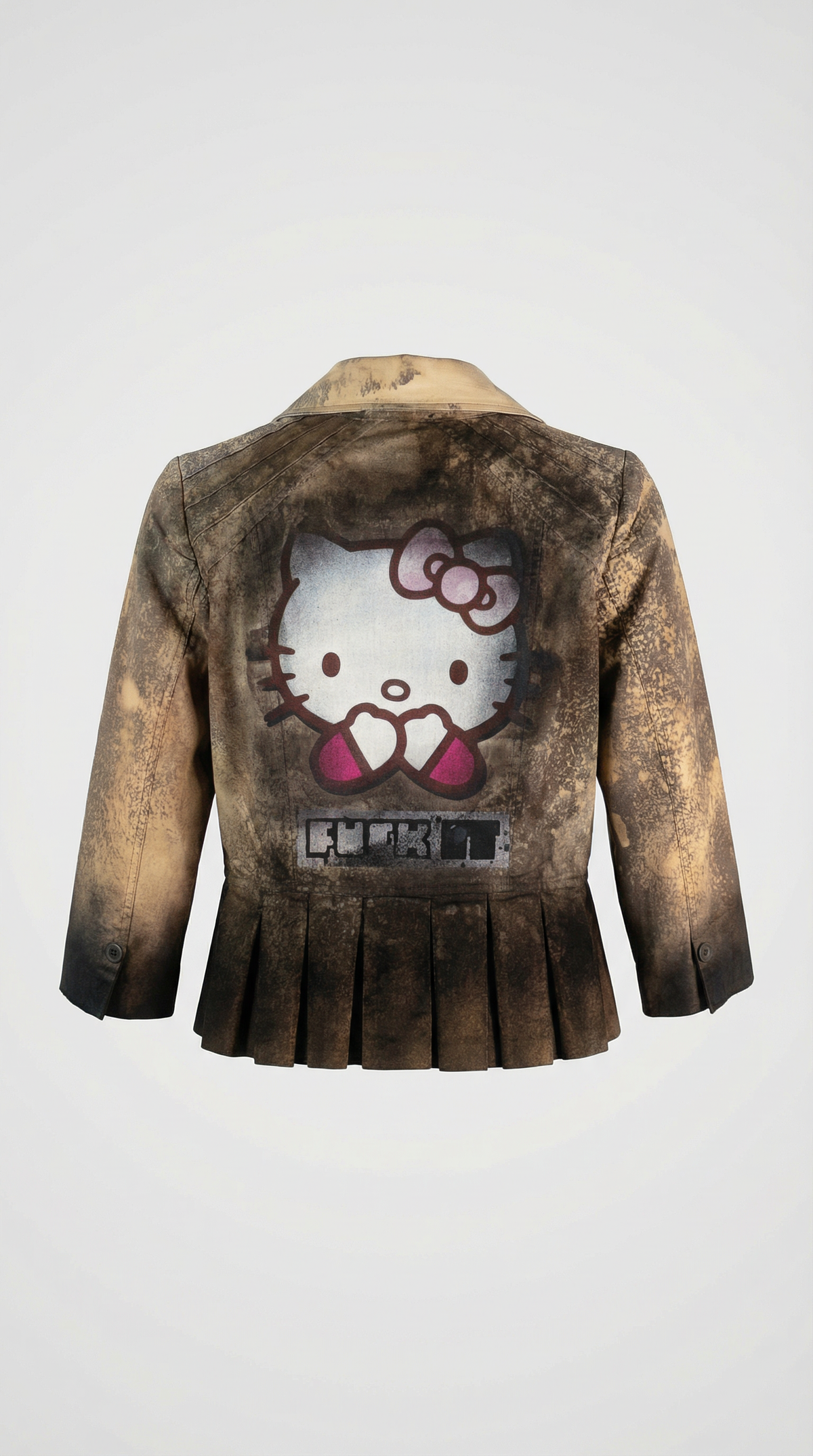 Hey Kitty Bleach Washed and Painted Blazer