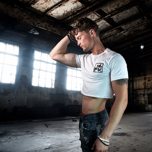 IDFK Logo Essential White Crop Tee