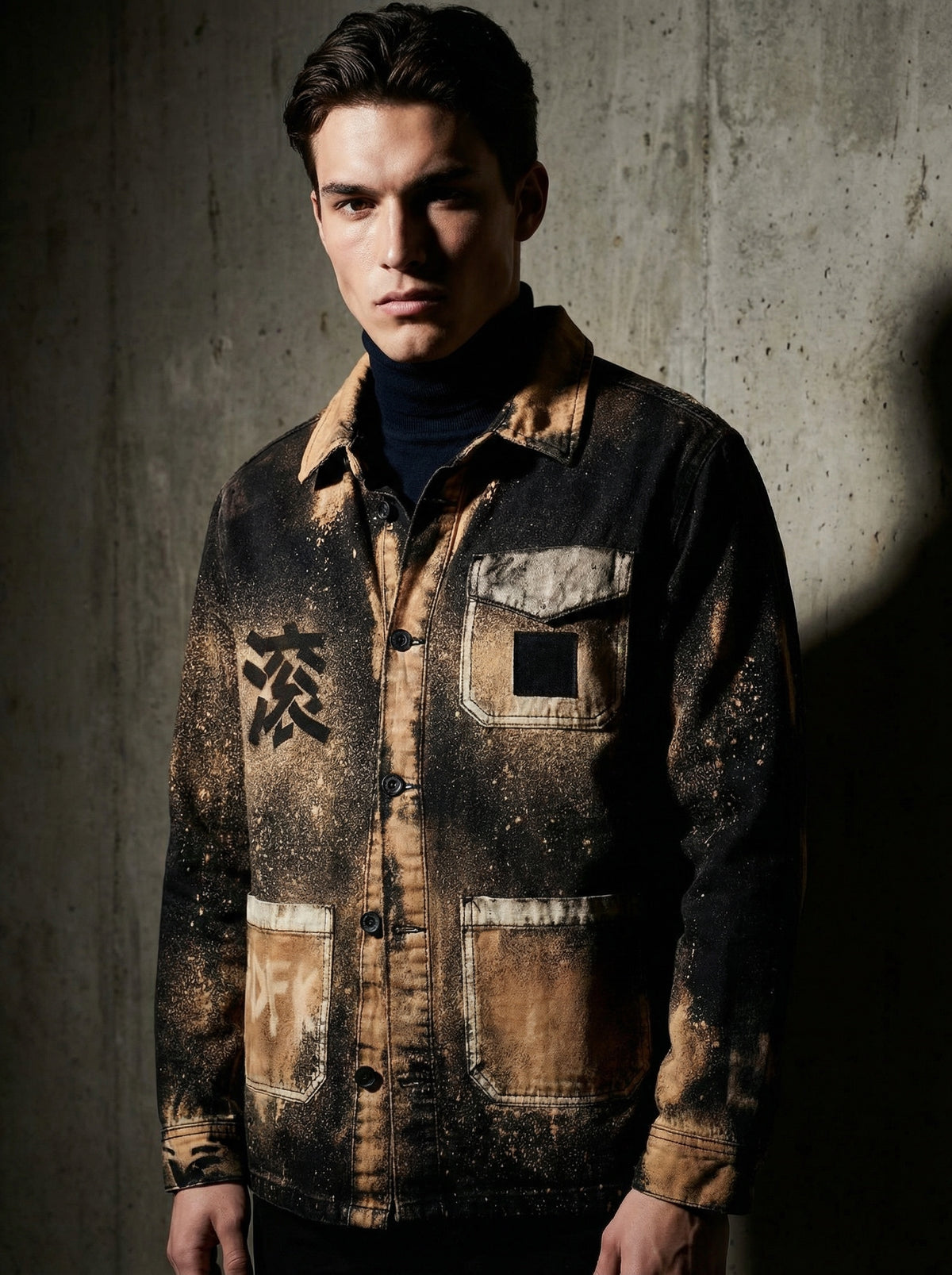 Damn Lucky! Mandarin Bleached Yellow Truckers Jacket