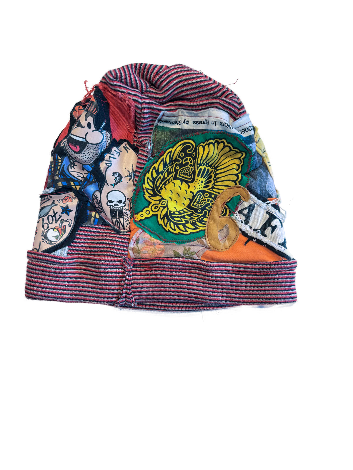 Artist-made Patched Beanie Hat "Tears"