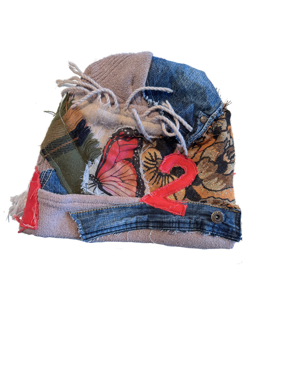 Artist-made Patched Beanie Hat "2"