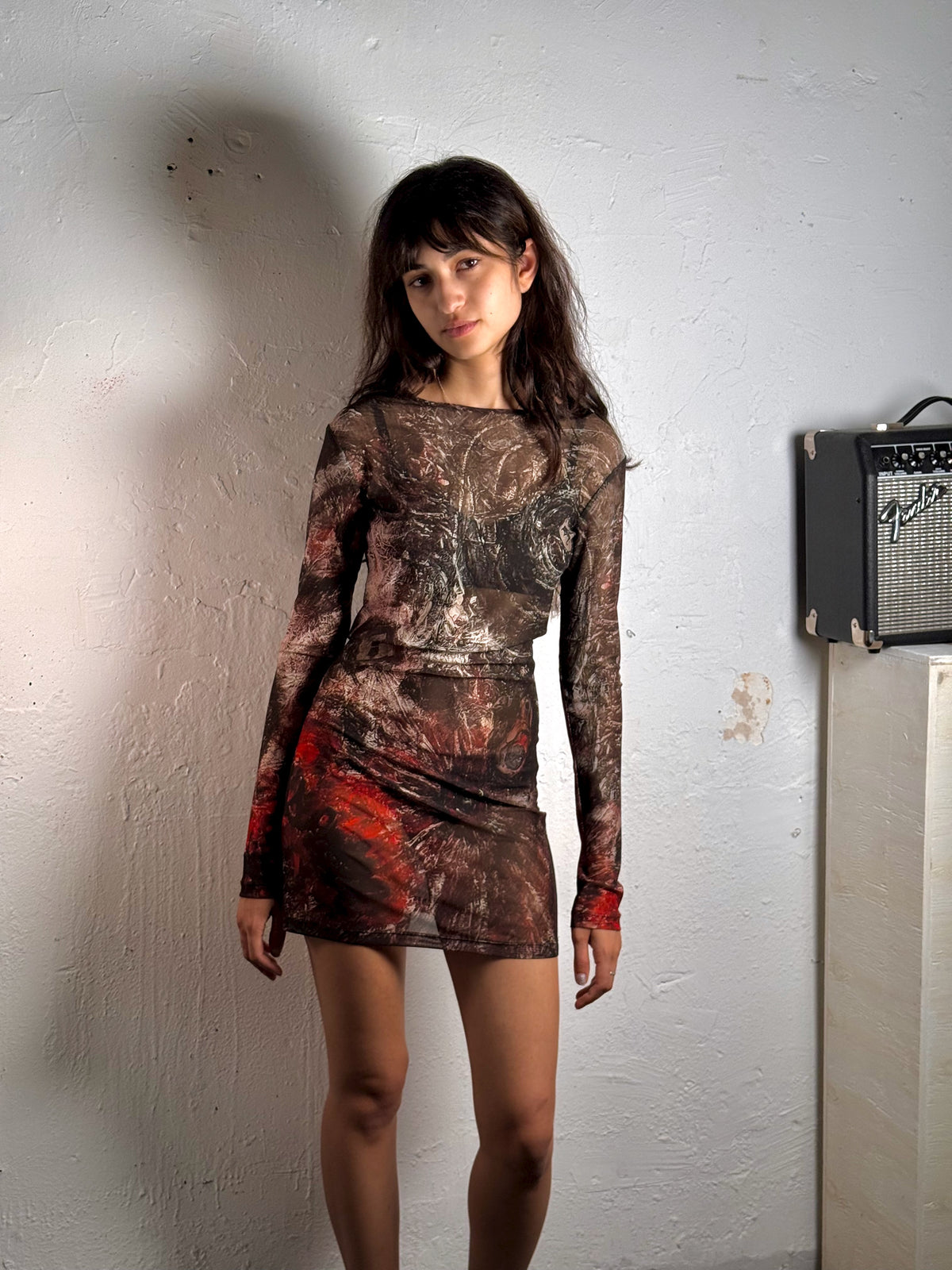 IDFK Transparency Mesh Mini-Dress - Blessed
