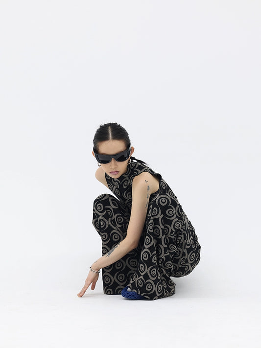 FUZZYKON Totem Print Vintage Vest