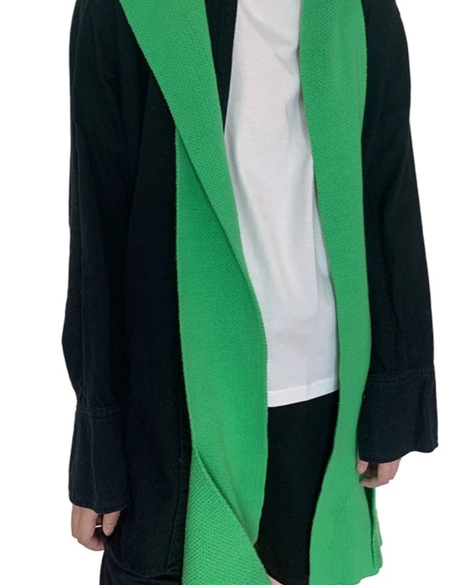 Green Knitted Scarf and Hat Combo