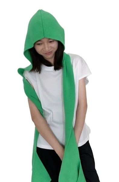 Green Knitted Scarf and Hat Combo