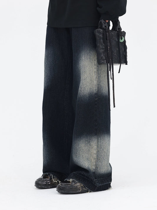 FUZZYKON Vintage Halo Blue Haze Loose-Fit Jeans