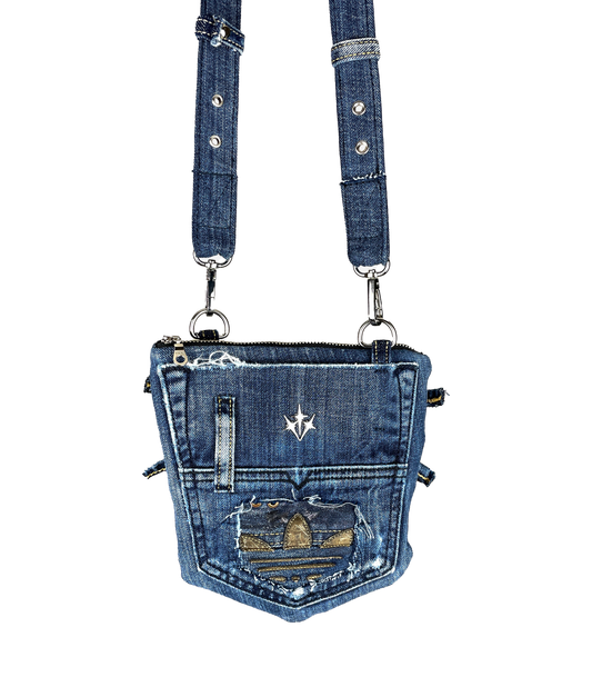 Up-cycled Diesel x Adidas Denim Pocket Bag