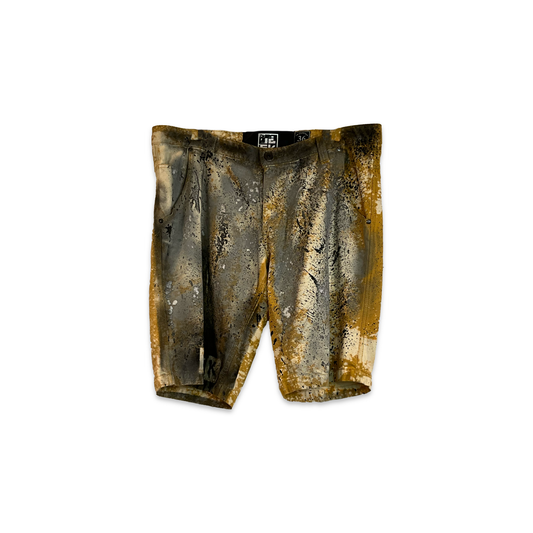 Spray Painted Mustard Shorts