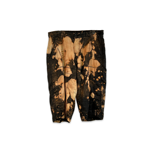 Burnt-Out Bleach Black Shorts