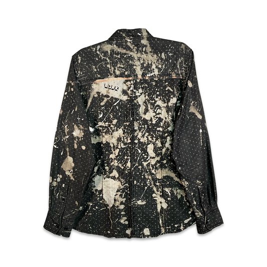 Bleached Polka Black Shirt
