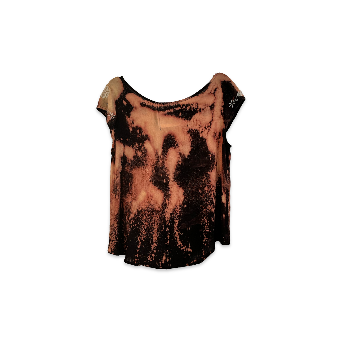 Embroidered Bleached Crop Top