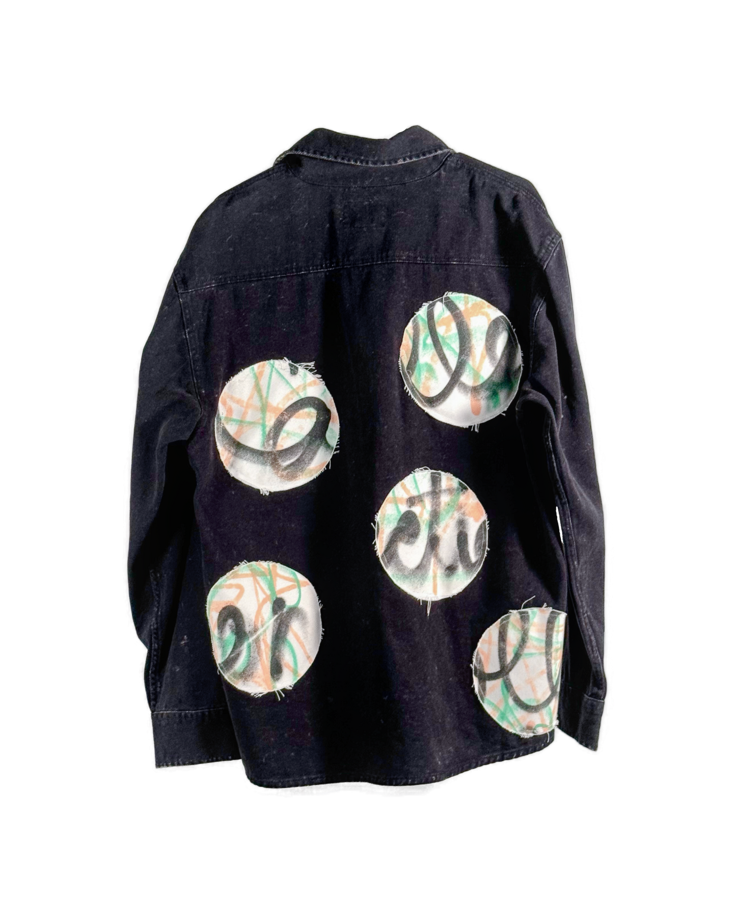 Big Polka Dot Black Jean Jacket