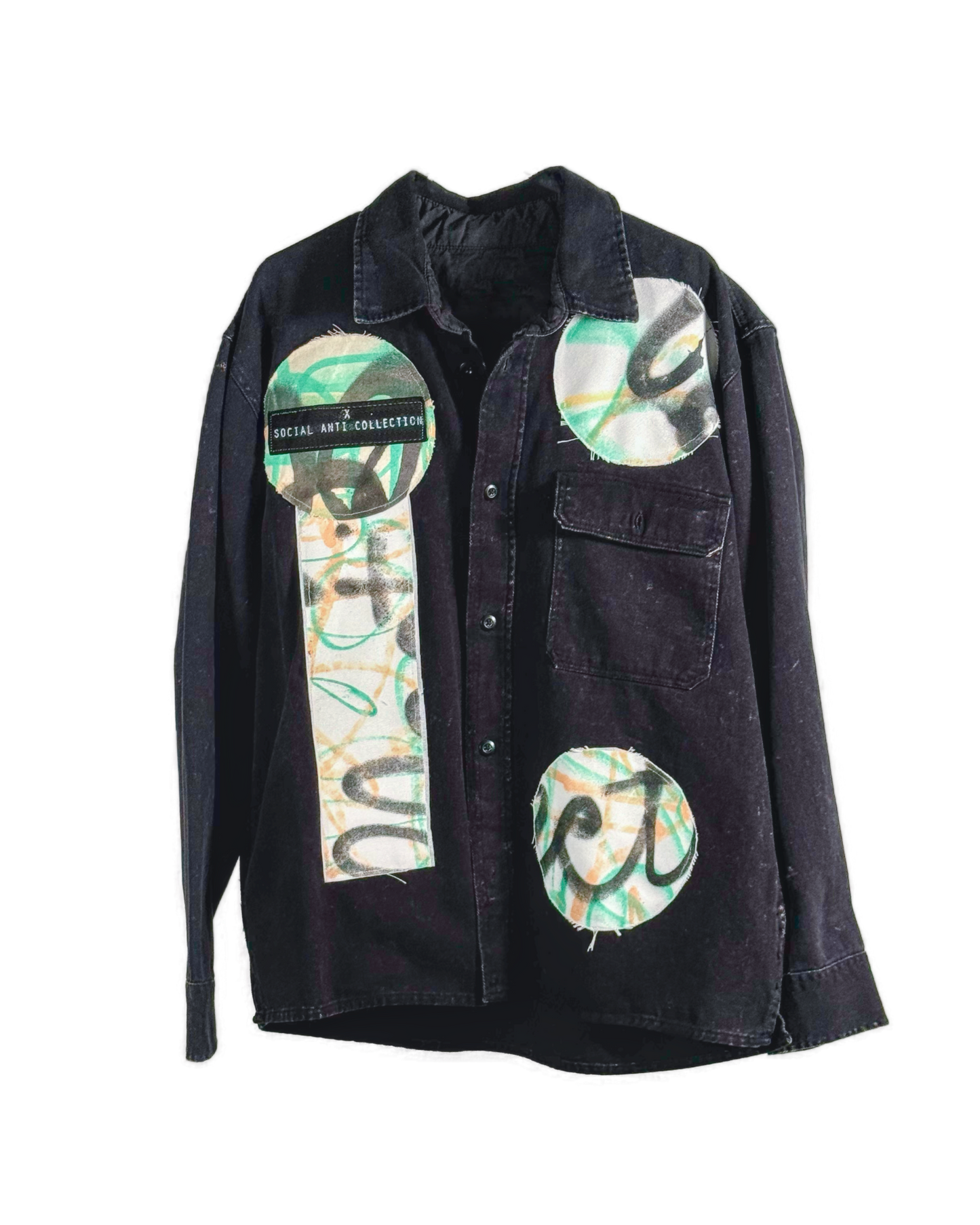 Big Polka Dot Black Jean Jacket