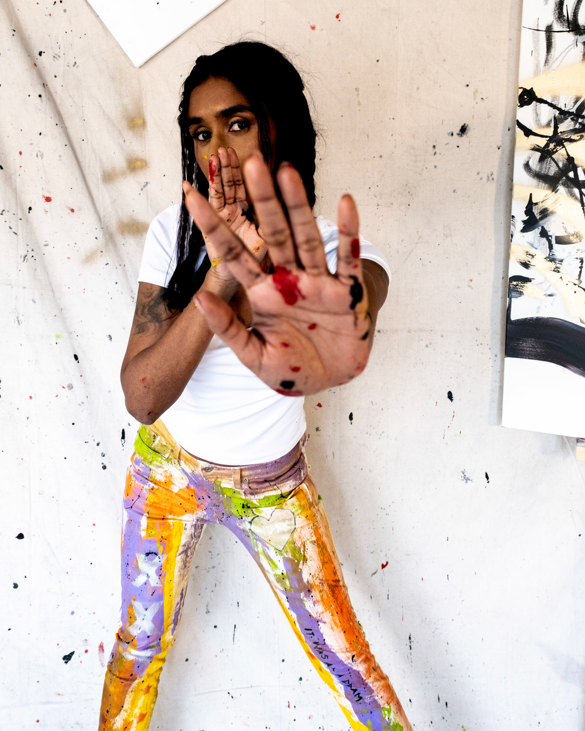IDFK Rainbow Heart Jeans