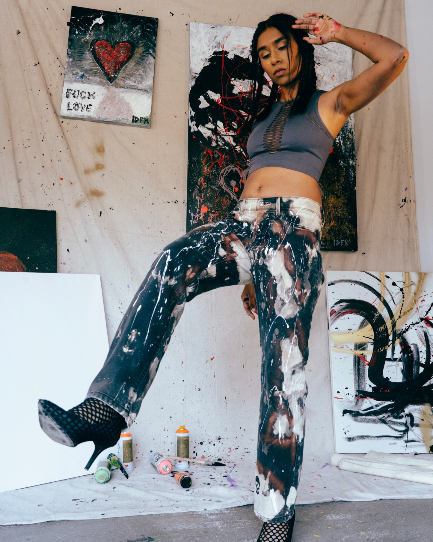 Brownie Splashed Jeans