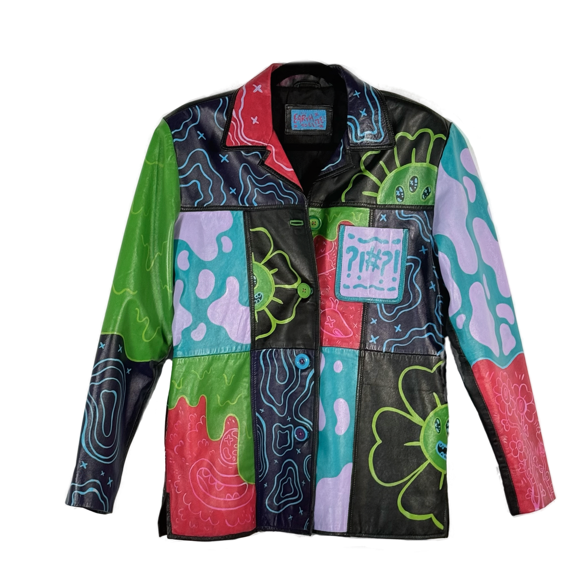Space Cadet Hand Painted 'Arcade' Leather Jacket