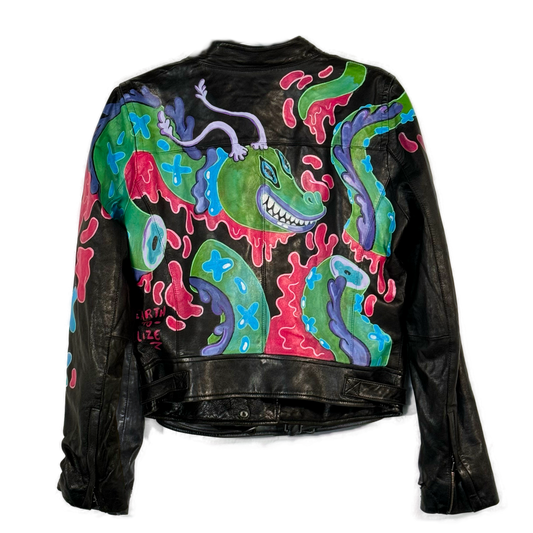 Space Cadet Hand Painted 'Cosmic Dragon' Moto Jacket
