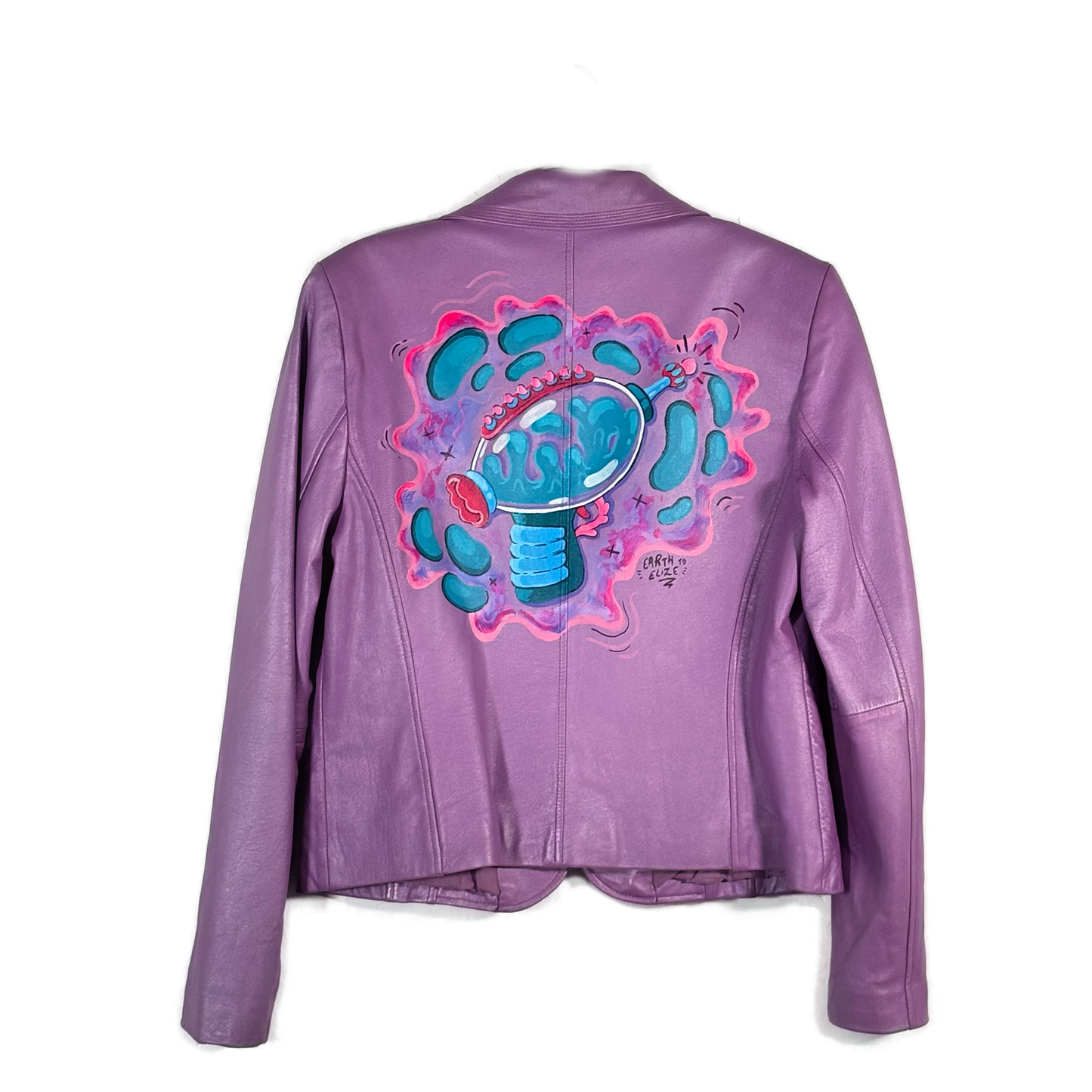 Space Cadet Hand Painted 'Ray Gun' Leather Jacket
