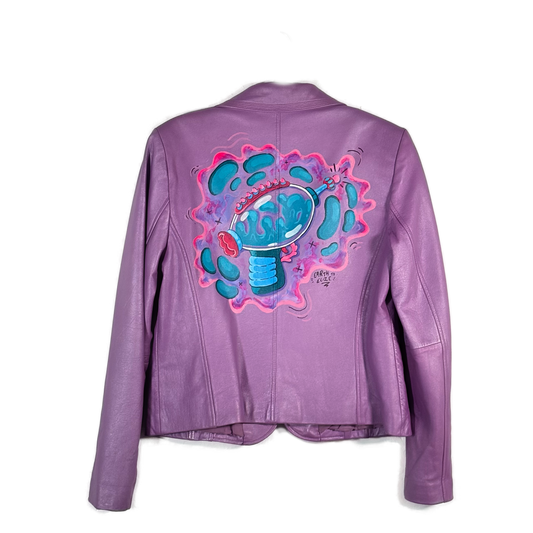 Space Cadet Hand Painted 'Ray Gun' Leather Jacket