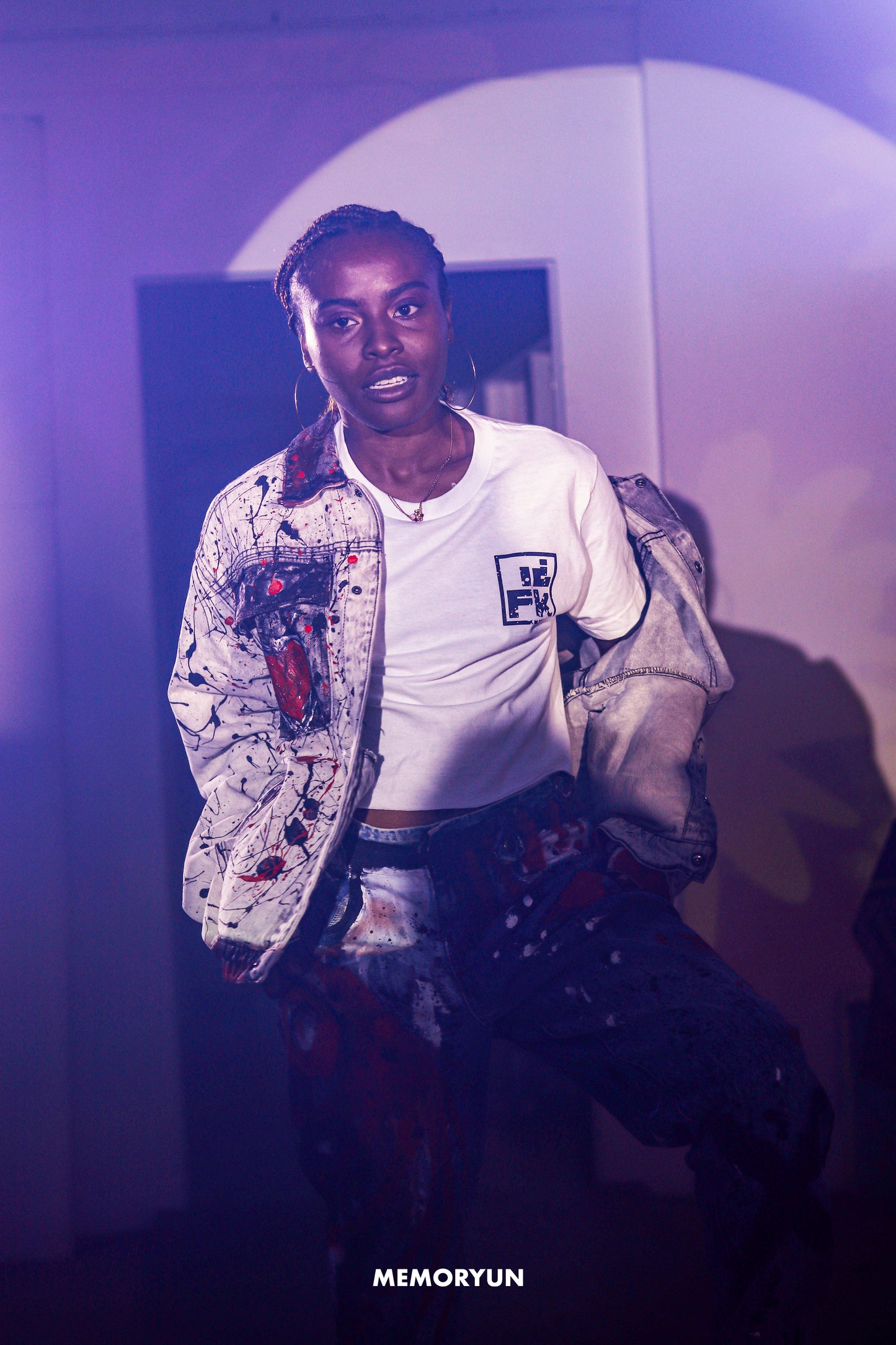 Splattered Heart Jean Jacket