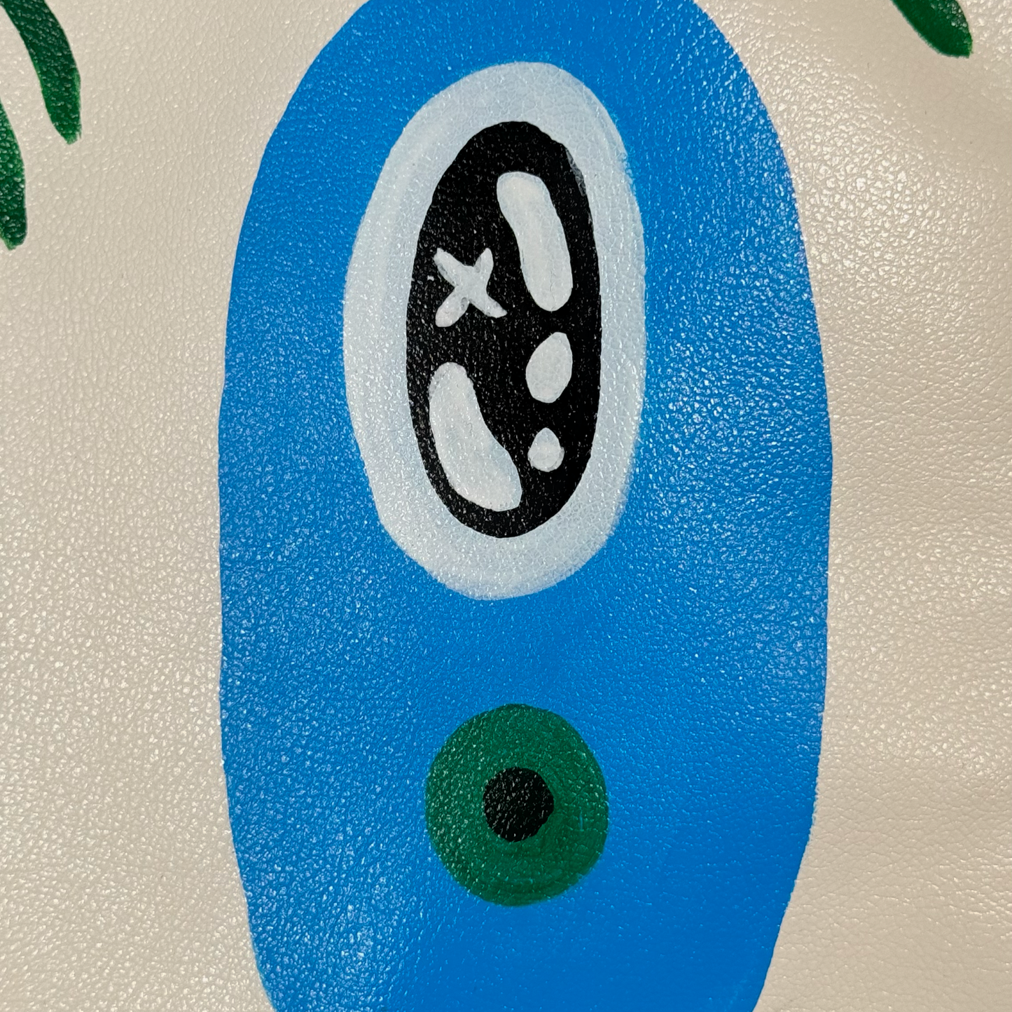 Space Cadet Hand Painted 'Strange Faces' Faux Leather Moto Jacket