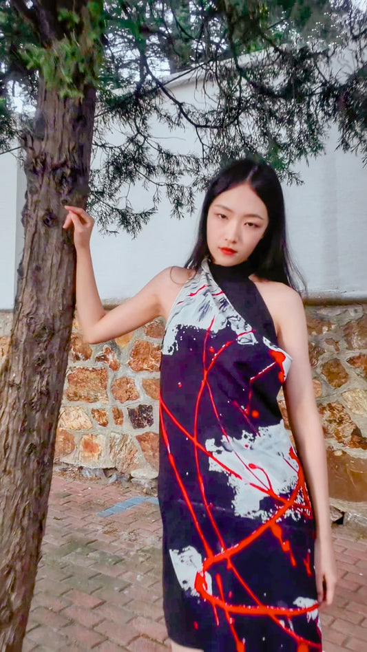 IDFK x JUMA - love u forever Short Wrap Halter Dress (Light)