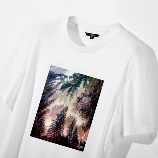 ACID4YUPPIES X JUMA MOONRISE KINGDOM DAWN MASH-UP Printed T-Shirt White
