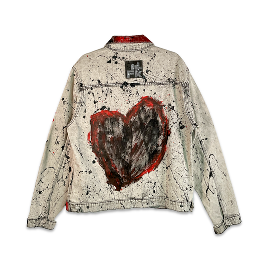 Splattered Heart Jean Jacket