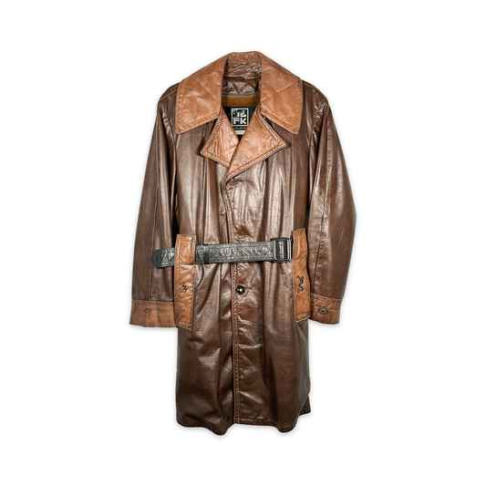 IDFK Lovers of the World Leather Trench Coat