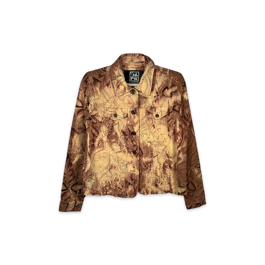 Awesome! Mandarin Red Heart Short Jacket
