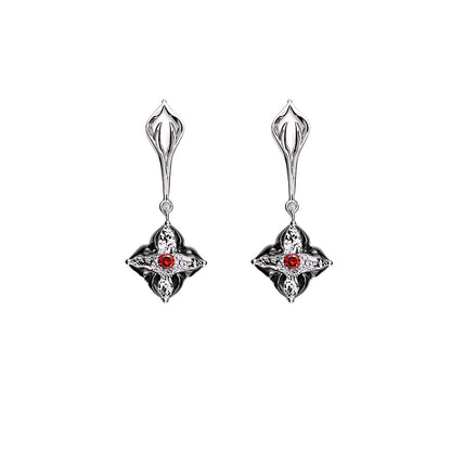 Crossflower Needle Leaf Earrings