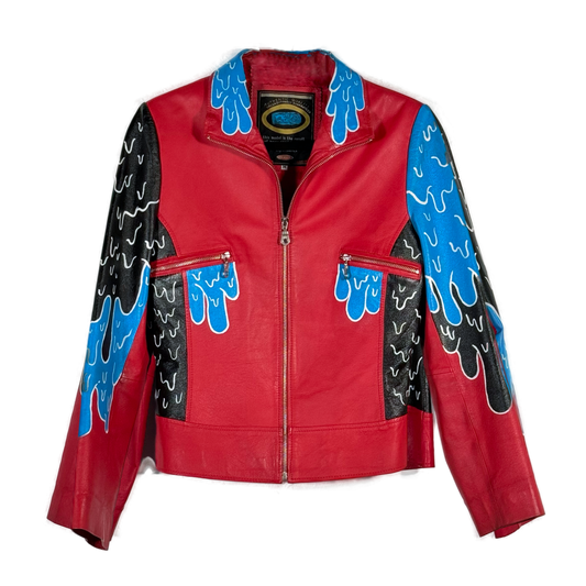 Space Cadet Hand Painted 'Red Venom' Leather Jacket