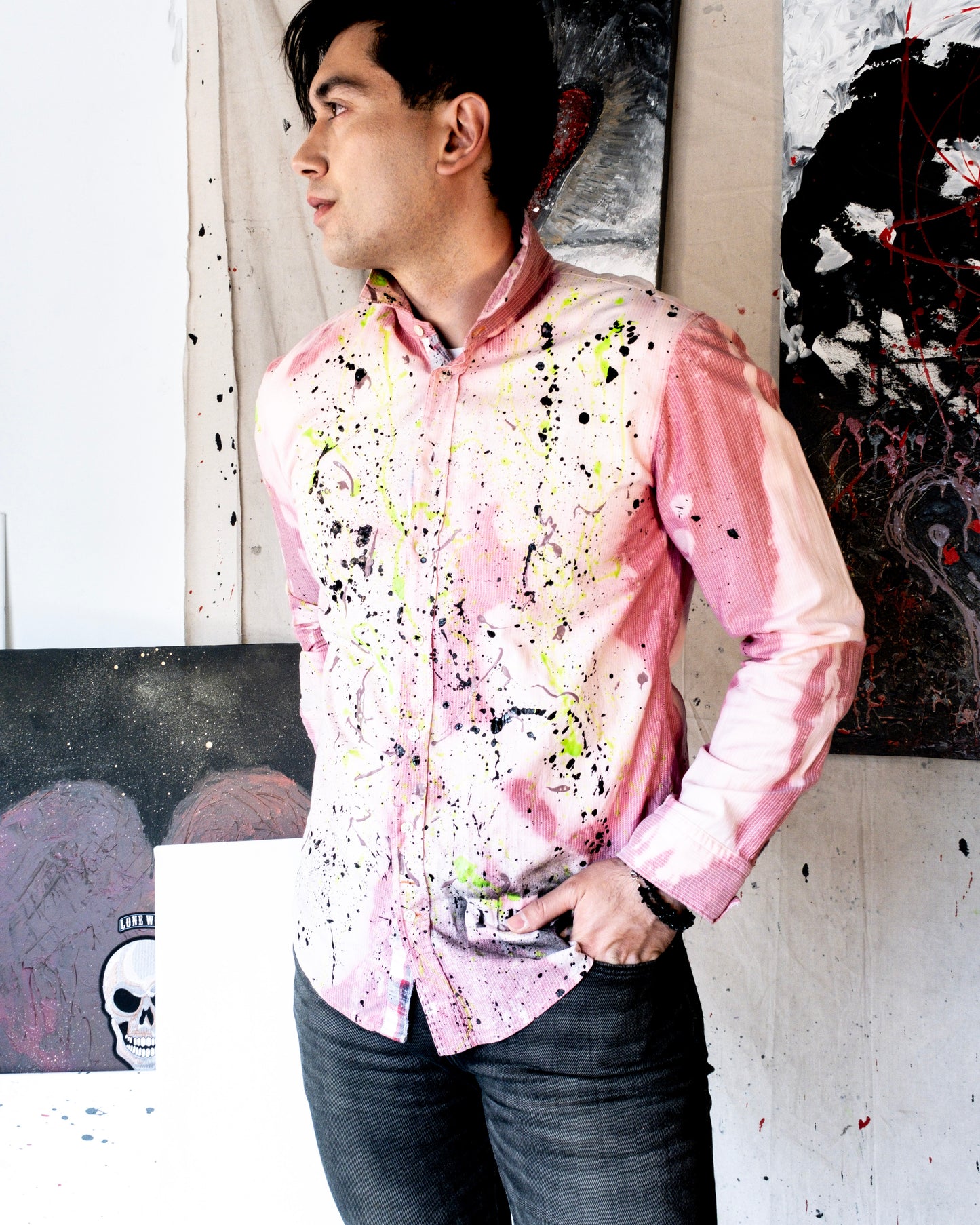 Neon-O-Pink Striped Shirt