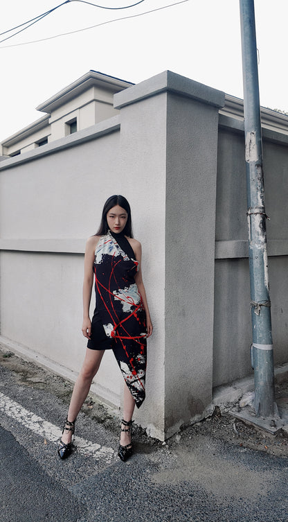 IDFK x JUMA - love u forever Short Wrap Halter Dress (Light)