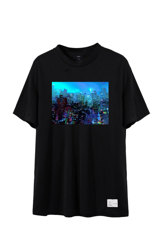 ACID4YUPPIES X JUMA FOGGY NIGHT NEW YORK T-Shirt Black