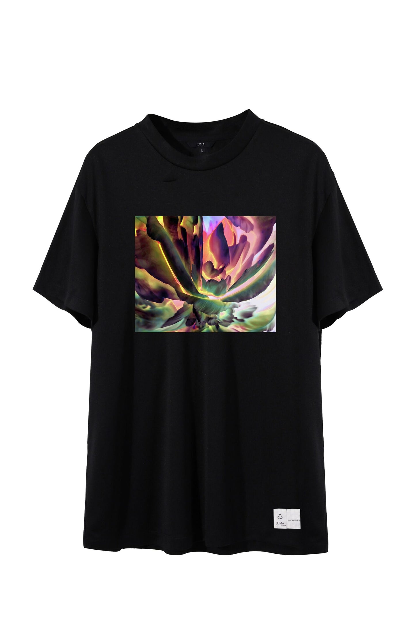 ACID4YUPPIES X JUMA ELECTRIC PEONY T-Shirt Black
