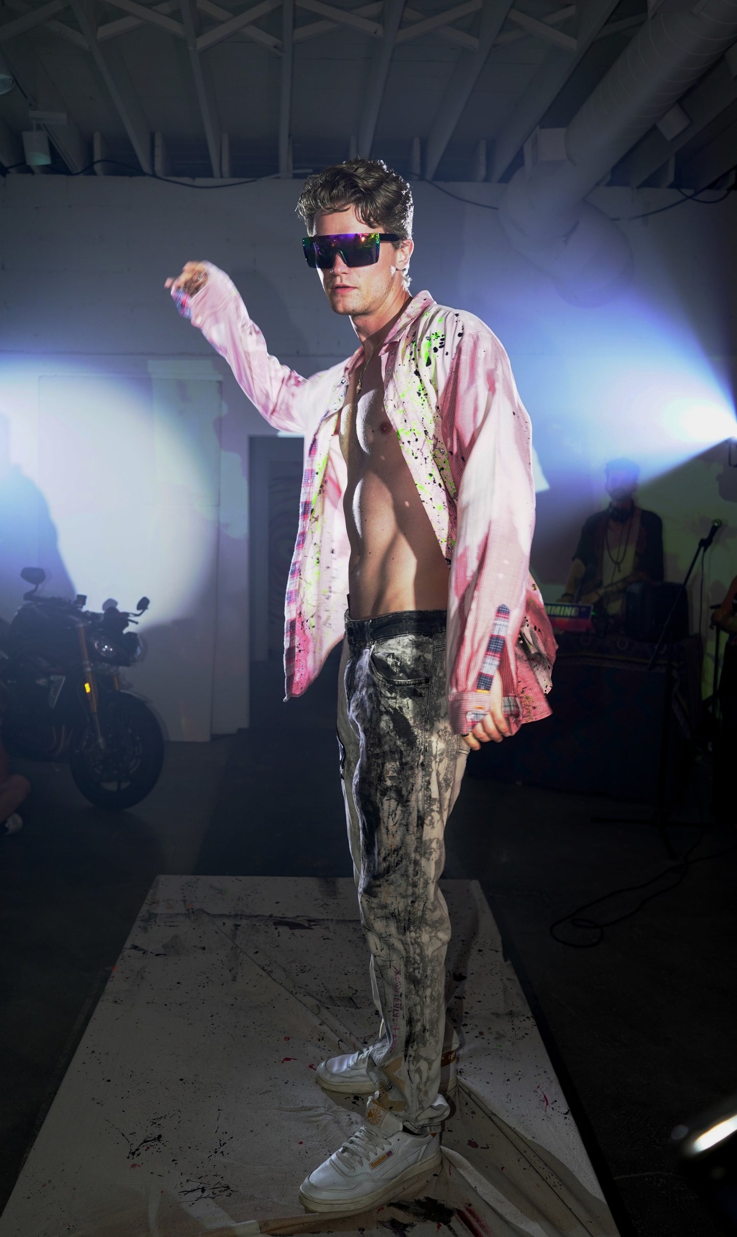 Neon-O-Pink Striped Shirt